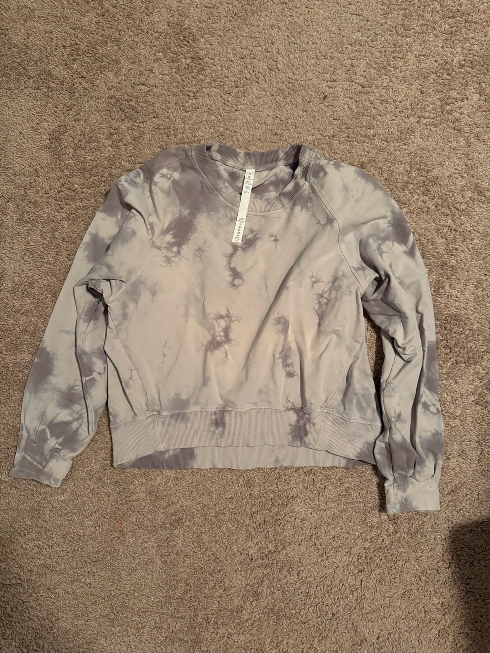 lululemon athletica Light Gray Tie-Dye Crew Sweatshirt